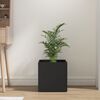 vidaXL Planter Box Black Engineered Wood 15.7x15.7x15.7 in Square