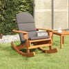 vidaXL Rocking Chair Dark grey and Natural wood