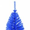 vidaXL Christmas Tree Blue PVC, steel 70.9 inches tall Decorative Inlays