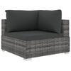 vidaXL Patio Lounge Set Set of 6 Grey PE Rattan Large Modular