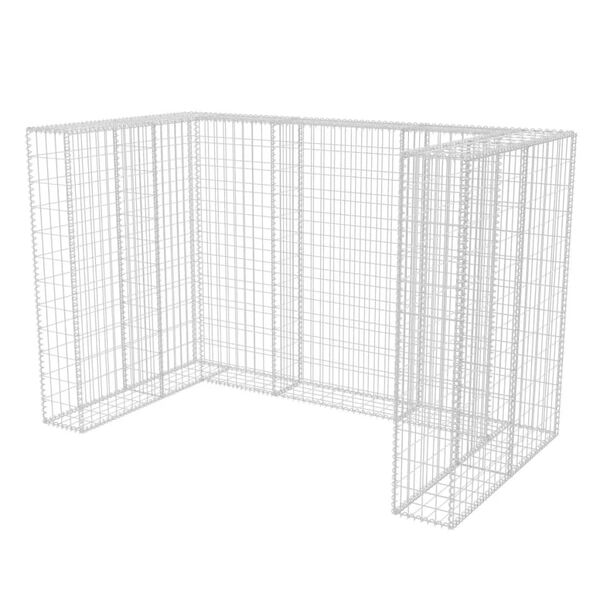 vidaXL Gabion Double Wheelie Bin Surround Steel 70.9"x39.4"x47.2"