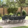 vidaXL Garden Dining Set 9 pcs Black Poly rattan
