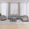 vidaXL Sofa Set Light Grey Polyester, Metal, Textilene, Plywood Medium