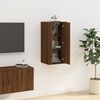 vidaXL Wall Mounted TV Cabinet Brown oak Engineered wood Medium