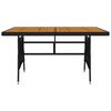 vidaXL Outdoor Dining Set Black PE Rattan, Steel, Solid Acacia Wood Medium