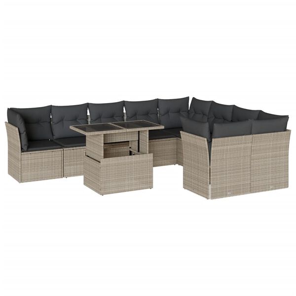vidaXL Garden Sofa Set Light Grey