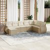 vidaXL Garden Sofa Set Beige PE rattan Large Modular Garden Sofa Set