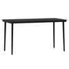 vidaXL Dining Set Black Powder-coated steel, cotton rope, tempered glass