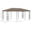 vidaXL Gazebo Taupe Fabric (100% polyester), steel 19.7 x 9.8 ft Durable