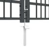 vidaXL Fence Gate with Spear Top Black 120.1"x 29.5" Powder-coated Steel