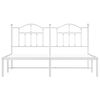 vidaXL Bed Frame White Powder-Coated Steel Super King Bed Frame