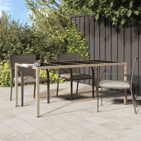 vidaXL Garden Table Beige and black