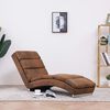 vidaXL Chaise Longue Brown Faux suede leather Medium