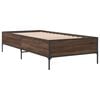 vidaXL Bed Frame Brown Oak Engineered Wood, Metal Twin Durable
