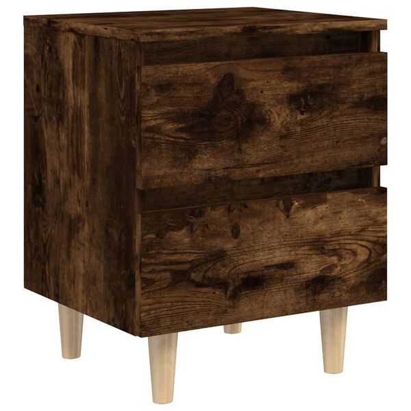 vidaXL Bed Cabinet Smoked Oak Engineered Wood 15.7x13.8x19.7 in