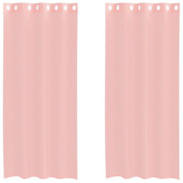 vidaXL Voile Curtains with Grommets 2 pcs Pink 55.1x96.5"