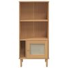 vidaXL Bookcase Brown Solid pine wood, Engineered wood, Poly rattan