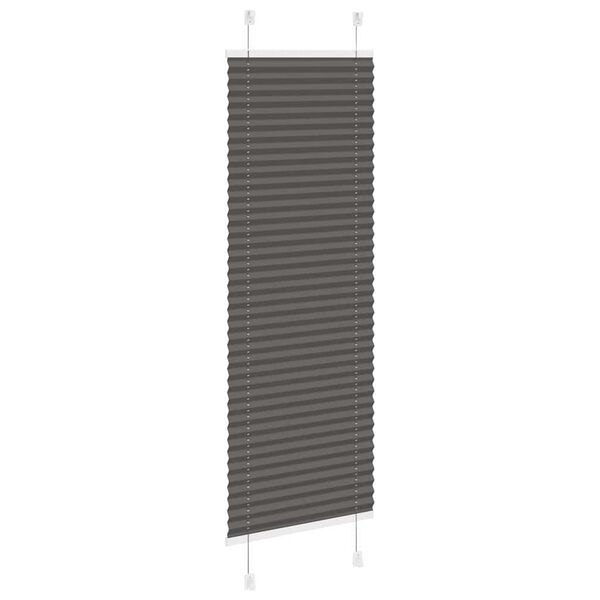 vidaXL Pleated Blind Black 100% Polyester 17.7x59.1 in