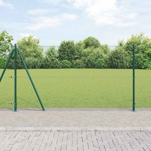 vidaXL Fence Post Green 32.81 x 3.94 ft (0.75 x 0.75 in mesh)