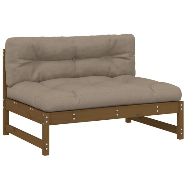 vidaXL Middle Sofa Honey brown Solid pine wood Medium Modular