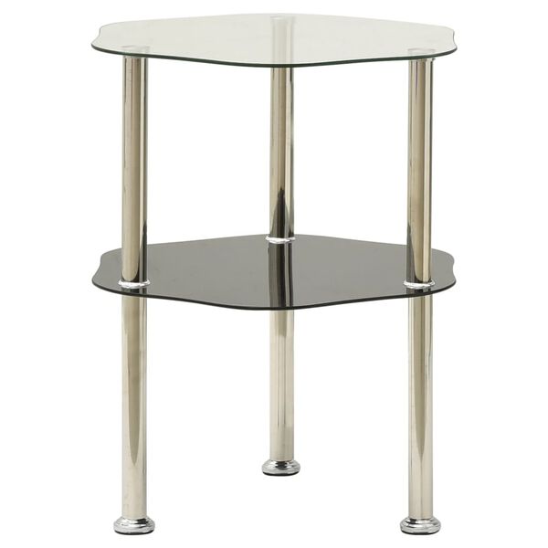 vidaXL Side Table Transparent and black