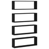 vidaXL Wall Shelf 4 pcs Black oak 80 x 15 x 26 cm Engineered wood