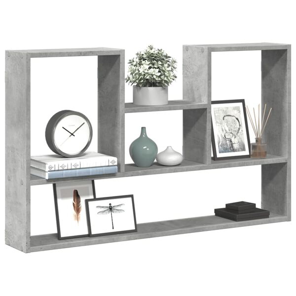 vidaXL Wall Shelf Concrete gray Engineered wood 39.0x5.9x23.6 in