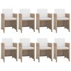 vidaXL Outdoor Furniture Set Beige, Cream white
