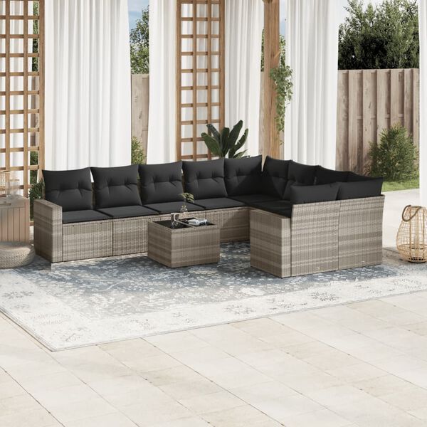 vidaXL Garden Sofa Set Light grey and dark grey