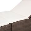vidaXL Sunlouger Brown and Cream PE rattan, Powder-coated steel, Polyester