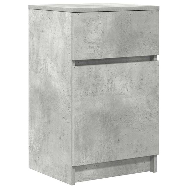 vidaXL Bedside Cabinet Concrete Gray Engineered Wood Medium Storage