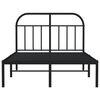 vidaXL Bed Frame Black Powder-Coated Steel 47.2 x 78.7 in Durable