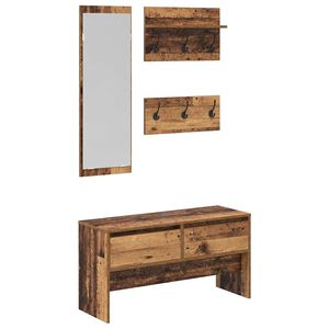 vidaXL Hallway Furniture Set with Drawer Old wood 90 x 31 x 46.5 cm