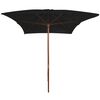 vidaXL Garden Umbrella Black Polyester cover, Bamboo pole, Hardwood ribs