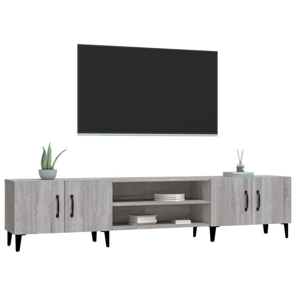 vidaXL TV Cabinet Grey Sonoma 70.9x12.4x15.7" Engineered Wood