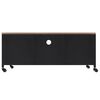 vidaXL TV Cabinet Black Iron and Solid Fir Wood 43.3 x 11.8 x 16.9 in