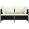 vidaXL Garden Sofa Black PE rattan 2-seater Removable Covers
