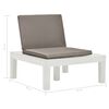 vidaXL Patio Lounge Chair with Cushion Plastic White