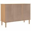 vidaXL Sideboard Brown Solid pine wood, engineered wood, poly rattan