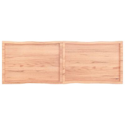 vidaXL Table Top Light Brown 6.7"x23.6"x(0.8"-2.4") Treated Solid Wood Live Edge