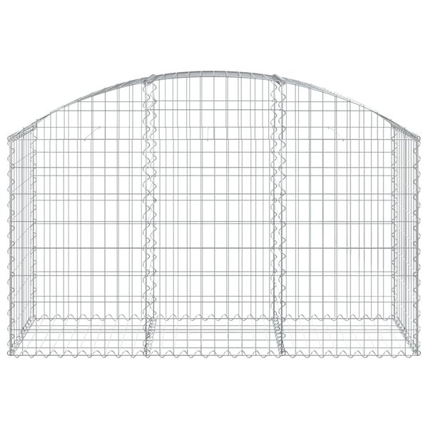 vidaXL Gabion Basket Silver Galvanized iron 59.1 x 19.7 x 31.5/39.4 in