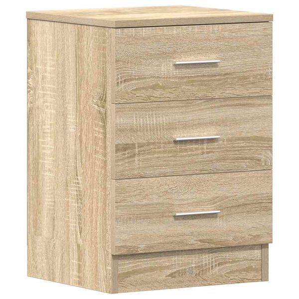 vidaXL Bedside Cabinet Sonoma Oak Engineered Wood Smooth Sliding