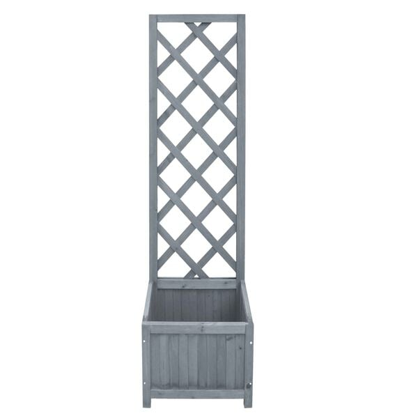 vidaXL Trellis Planter Gray Solid firwood Medium Durable