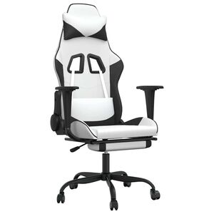 vidaXL Gaming Chair White and Black