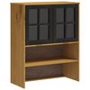 vidaXL Top for Highboard Oak Solid Pine Wood, Tempered Glass, Plastic