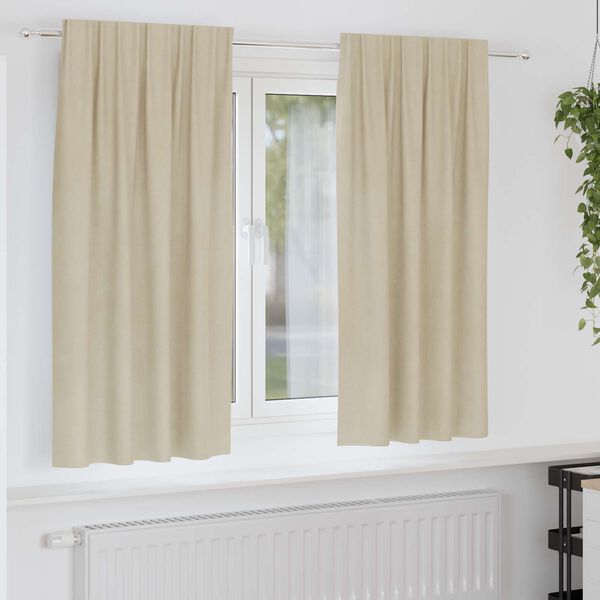 vidaXL Blackout Curtains 2 pcs Cream 55.12 x 68.90 in Velvet