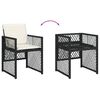 vidaXL Garden Dining Set Beige PE rattan Compact Adjustable Armrests