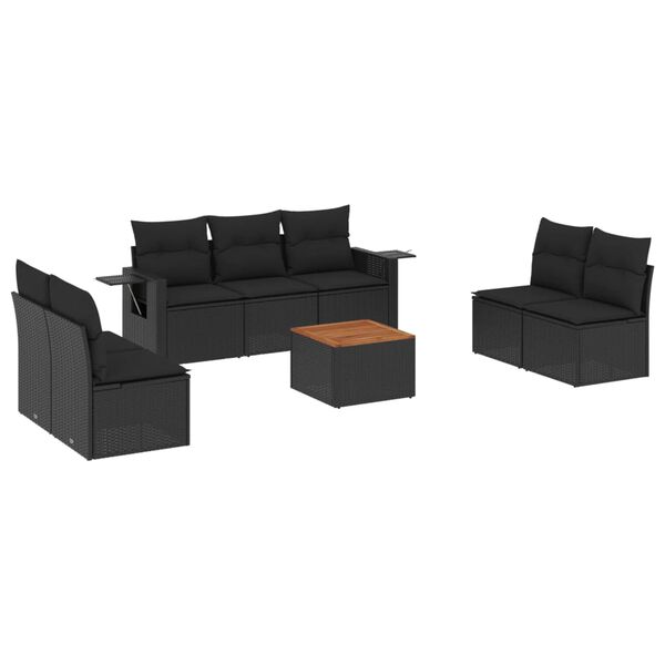 vidaXL Garden Sofa Set Black