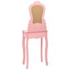 vidaXL Dressing Table Set with Stool Pink 19.7x23.2x53.5" Paulownia Wood