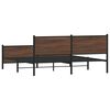 vidaXL Bed Frame Brown Oak Steel, Engineered Wood King Bed Frame